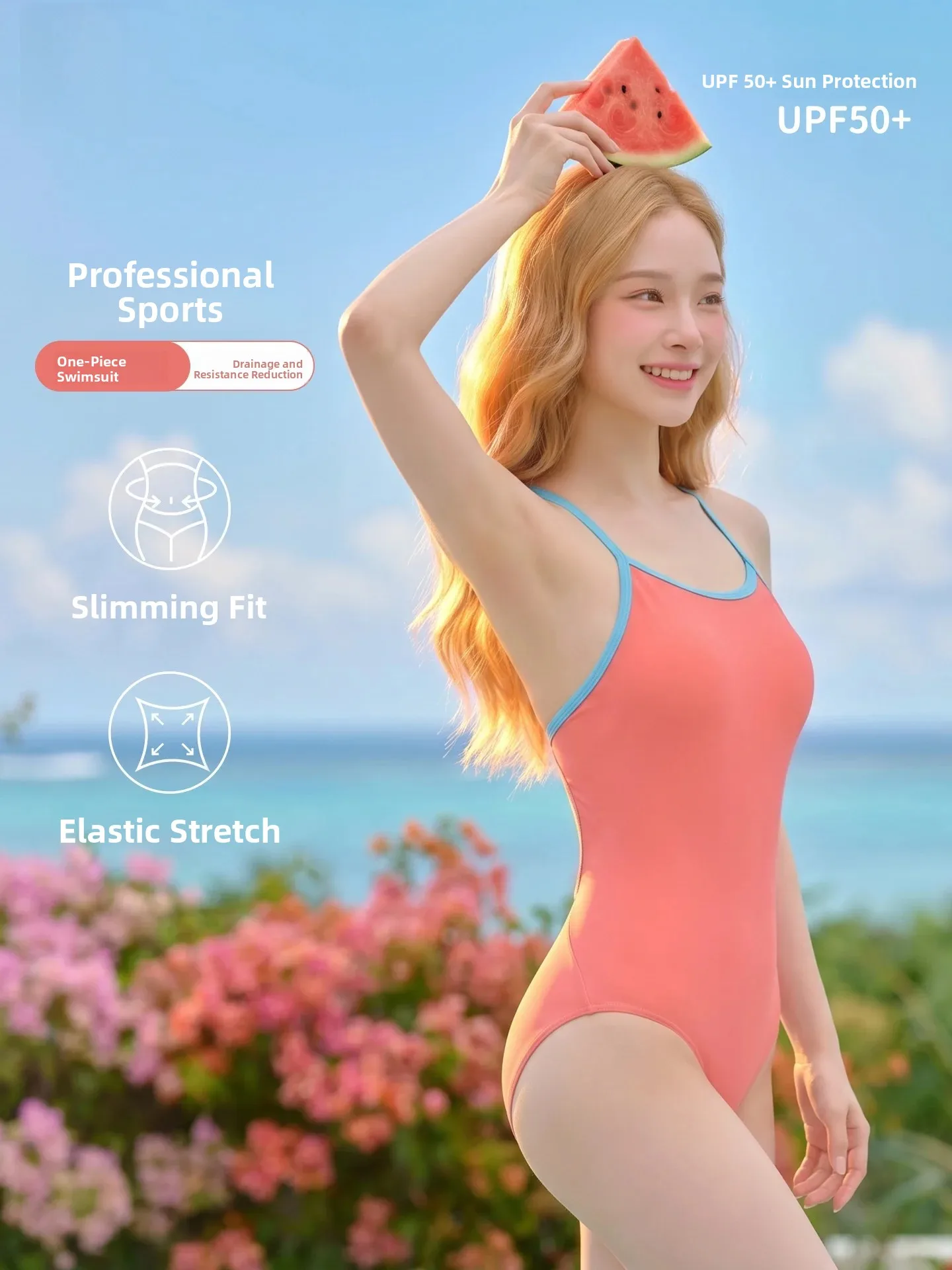 CASS Women's One-Piece Swimsuit Professional Sport Training Chlorine Resistant High Elasticity Slimming Fitness Swimming Suit