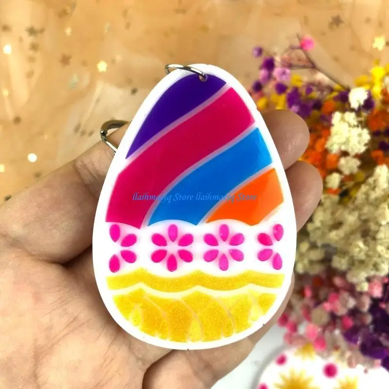 573B Shiny Glossy Silicone Molds Easter Flowers Love for Key Pendant Epoxy Resin