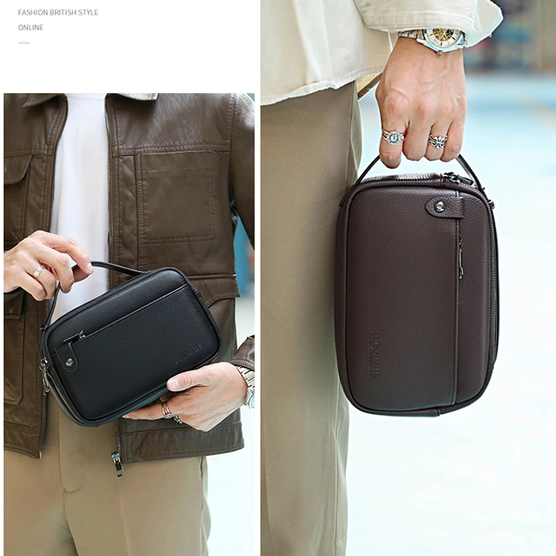 Men's Handbag Wallet Multi Pocket High Quality Bags Moneybag Organizer Large Capacity Business Casual Soft PU Leather 