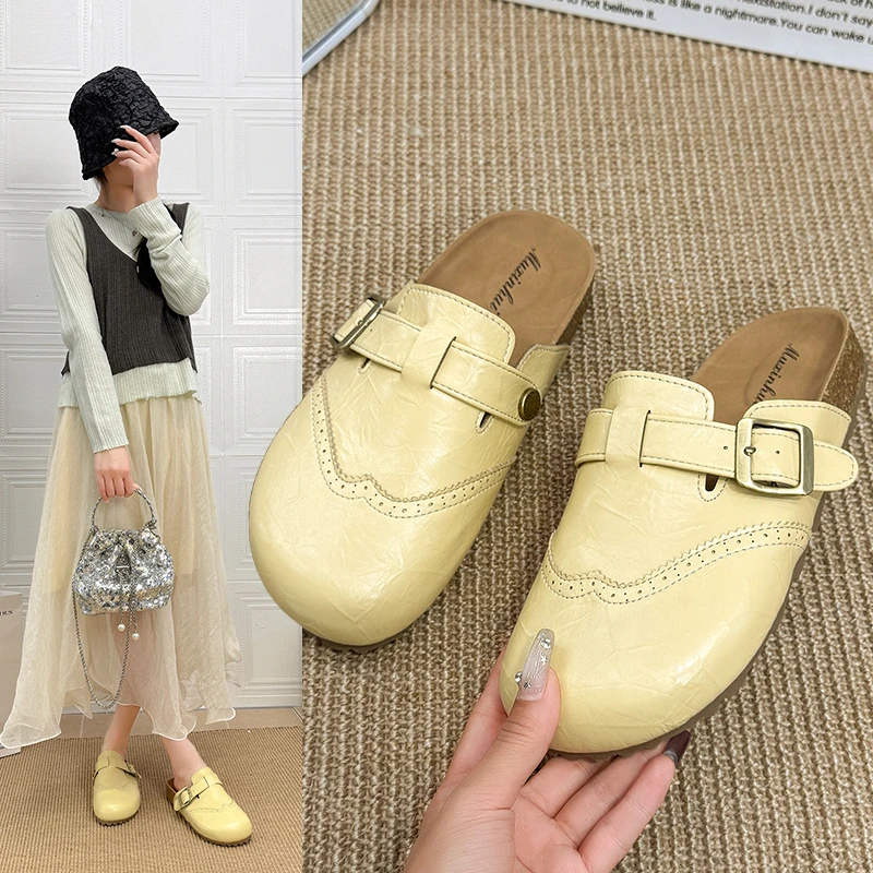 1 Pairs of Women's Casual Closed Toe Flip-flops Summer Outdoor Slippers Couple's Flannel Sandals Comfortable Non-slip Slides
