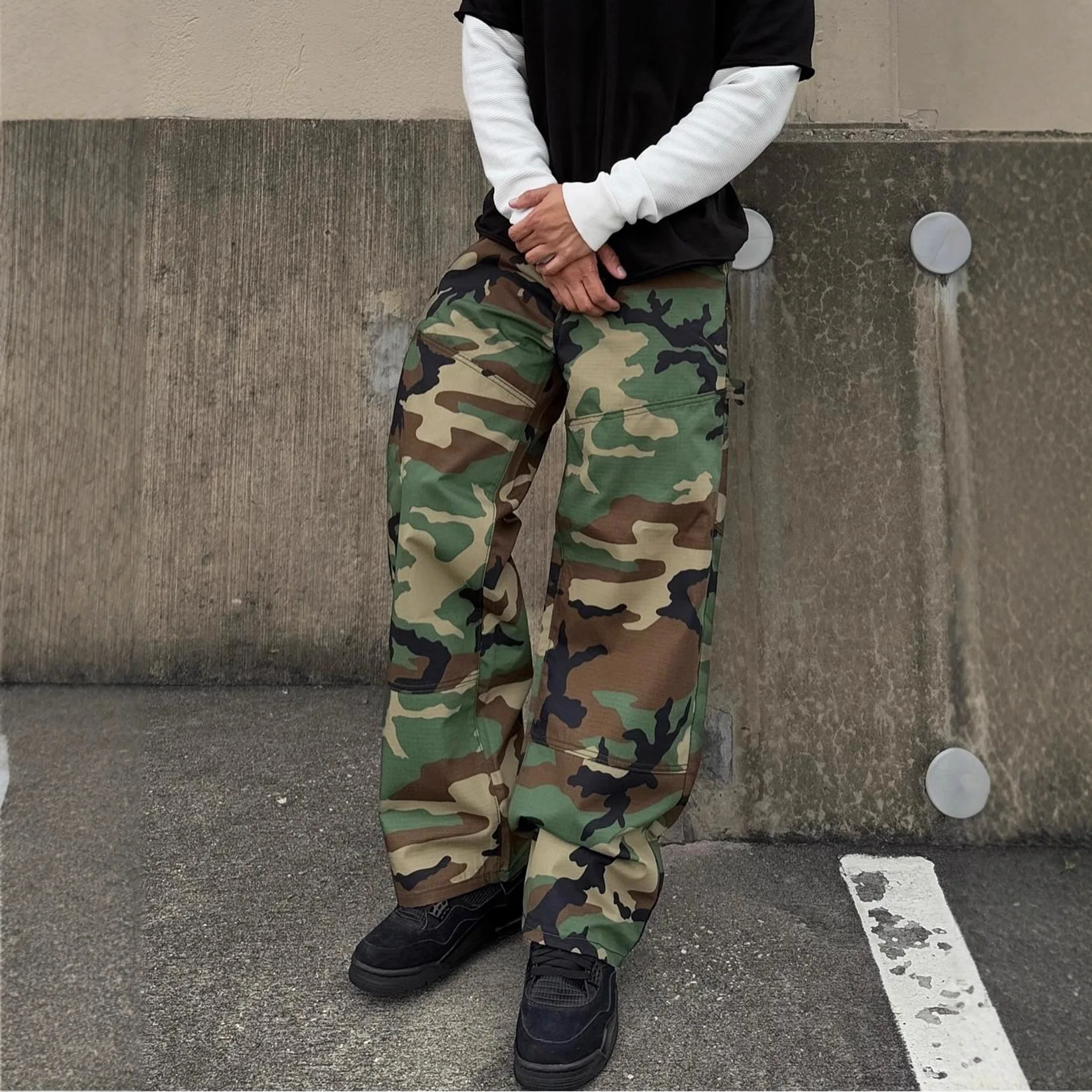 2026 Spring and Summer New Men's Loose Straight Camouflage Casual Pants