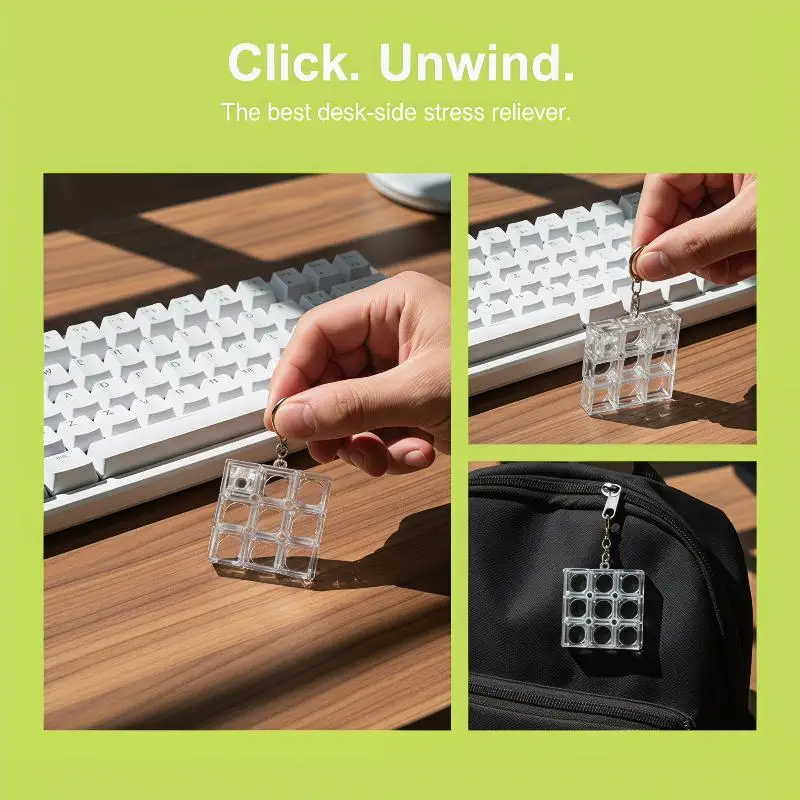 Mechanical Keyboard Switch Tester 1PCS Keychain DIY Keycap Button Fidget Toy Keyboard Modder Switch Feel Try