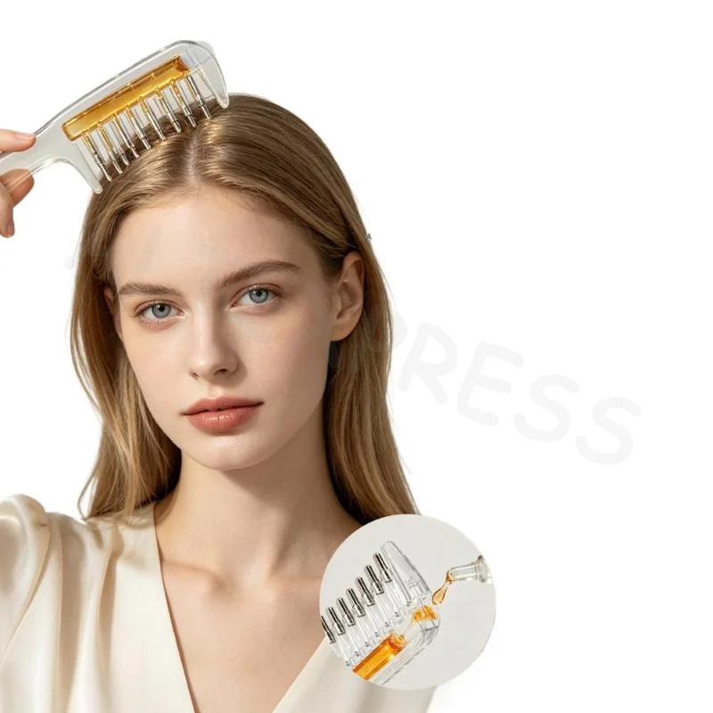 Liquid Built-In Essential Oil Massage Comb Transparent Unisex Scalp Massager for Daily Hair Care Travel Use