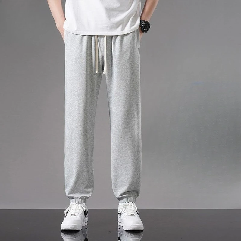 Mens Lightweight Athletic Joggers Ankle Banded Spring Summer Fall Teen Loose Fit Trousers