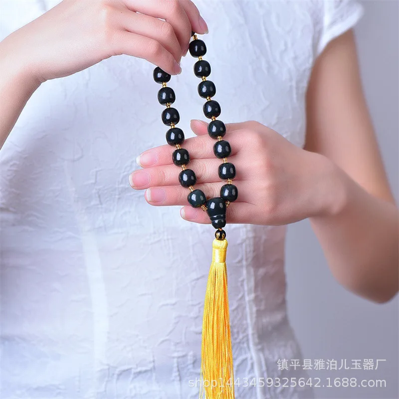 Hotan Traditional Beads 'S Hand-Held , Fine Green Jade Men'S Bracelet