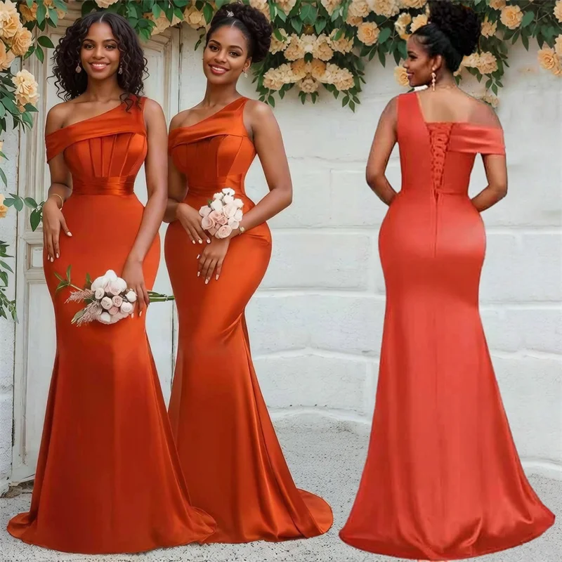 Sexy Mermaid Draped Beading Spaghetti Straps Evening Bridesmaid Dresses Wedding Party Formal Prom Birthday Floor Length Corset