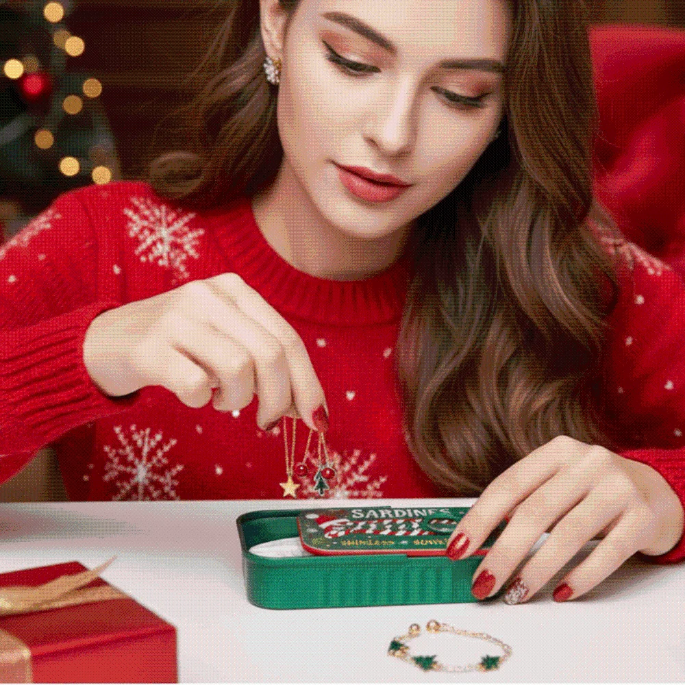 PLA 3D Printed Sardine Box Portable Lightweight Sliding Lid Travel Case Innovative Compact Fish Bone Earring Holder Girls