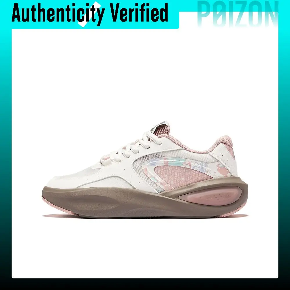 Erke Abrasion Resistant Breathable Slip Resistant Low top Casual Shoes Women's Microcrystal White Clay Pink 52125202424-006