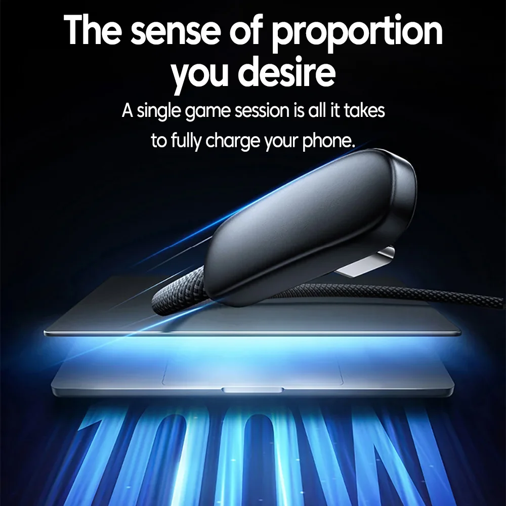 100W 6A 90 Degree Braided USB C Cable Fast Charging Type C Kitchen Recipe Screen View Cook Power Keep