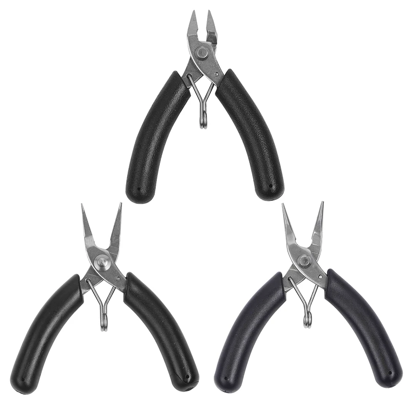 Round Nose Cutting Jewelry Pliers Handle Anti-slip Fixing Jewelry Pliers Tools Equipment Kit for DIY Jewellery Accessory Design