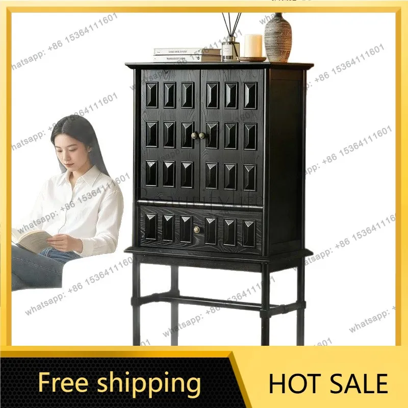 XX. Medieval solid wood living room French retro dining side cabinet storage porch cabinet