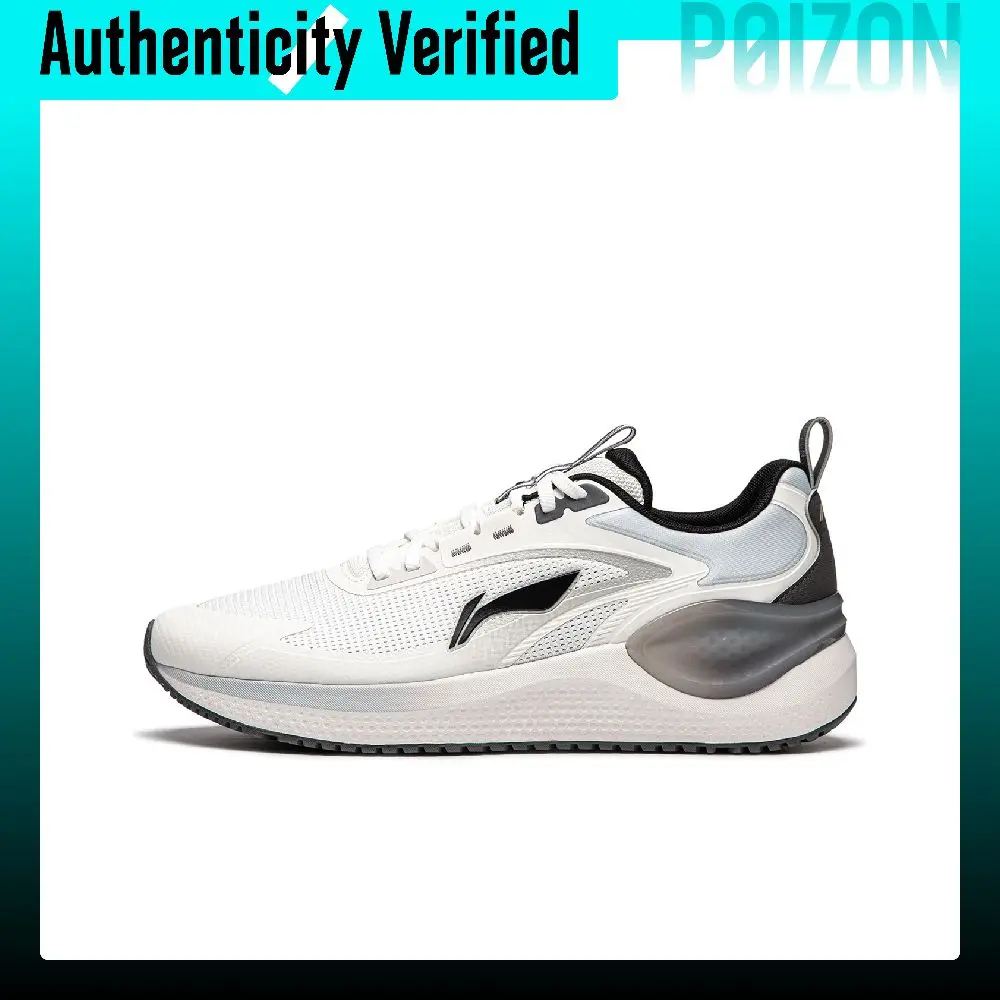 Li Ning Eazgo V2 Cushioning Abrasion Resistant Low top Casual Running Shoes Men's White Gray ARSU001-1