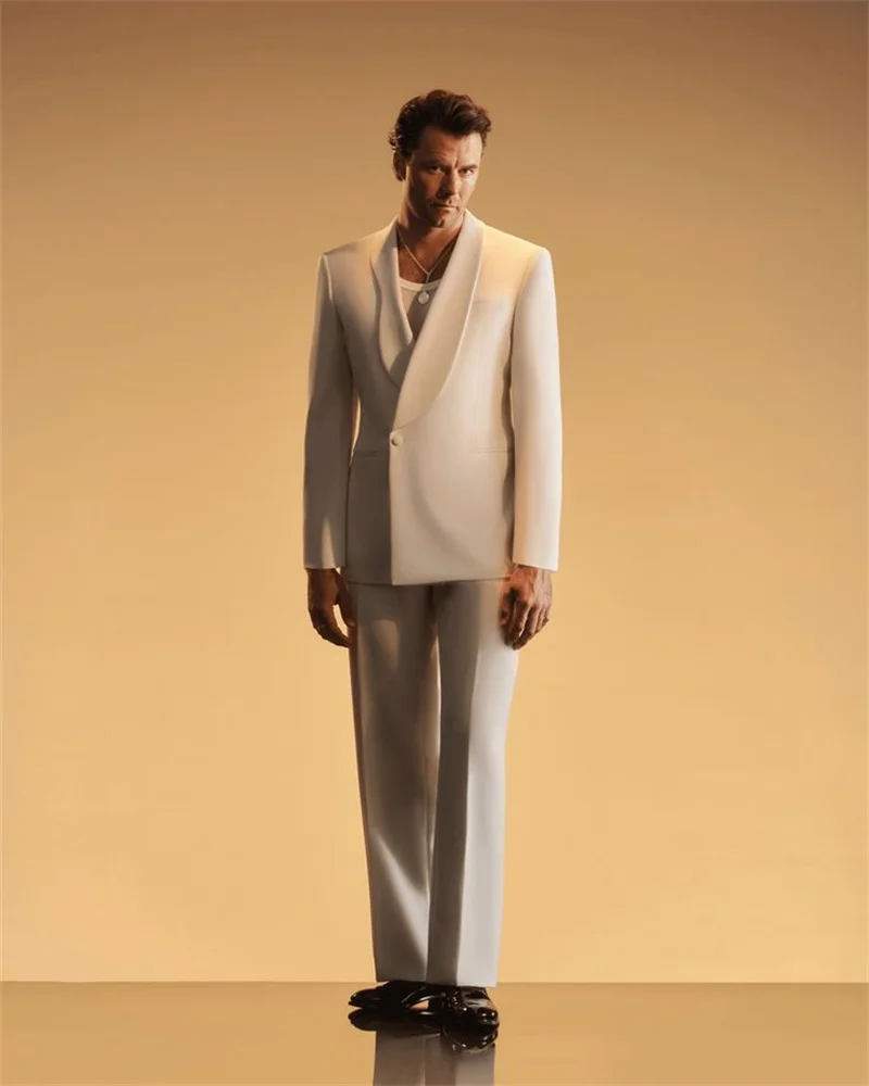 Formal Men Suits 2 Piece Blazer+Pant Business Office Cotton Prom Wedding Tuxedo Coat Customized Formal Office Jacket Trousers