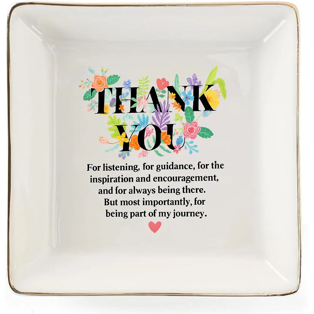 Thank You Gift - Jewelry Dish Ring Trinket Dish for Women - Gifts for Daughter, Coworker & Friends - Ideal for Wedding, Mothers'
