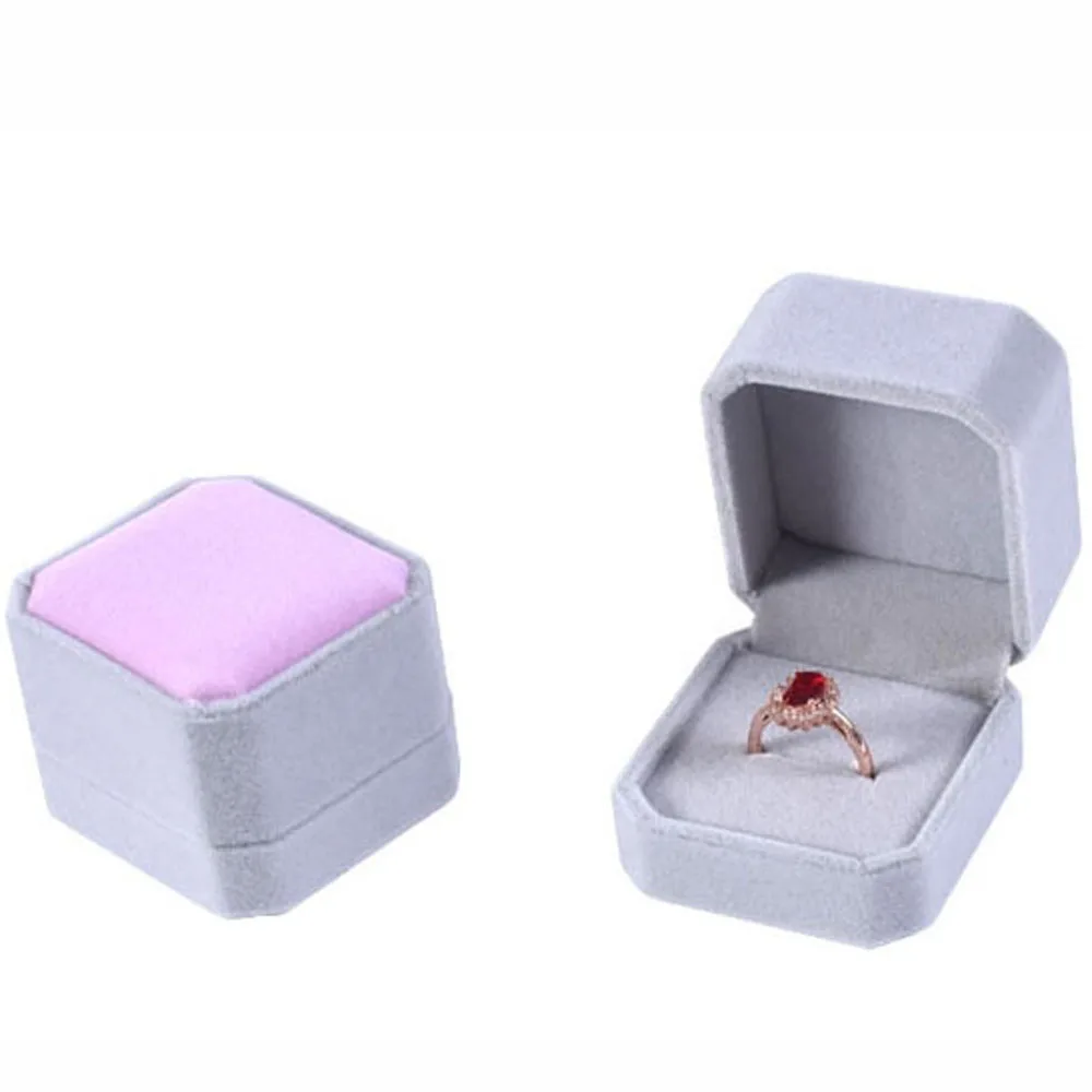 High Quality Gift Packaging Box Earring Storage Velvet Square Earring Display Case Box Storage Organizer Ring Box Jewelry Box