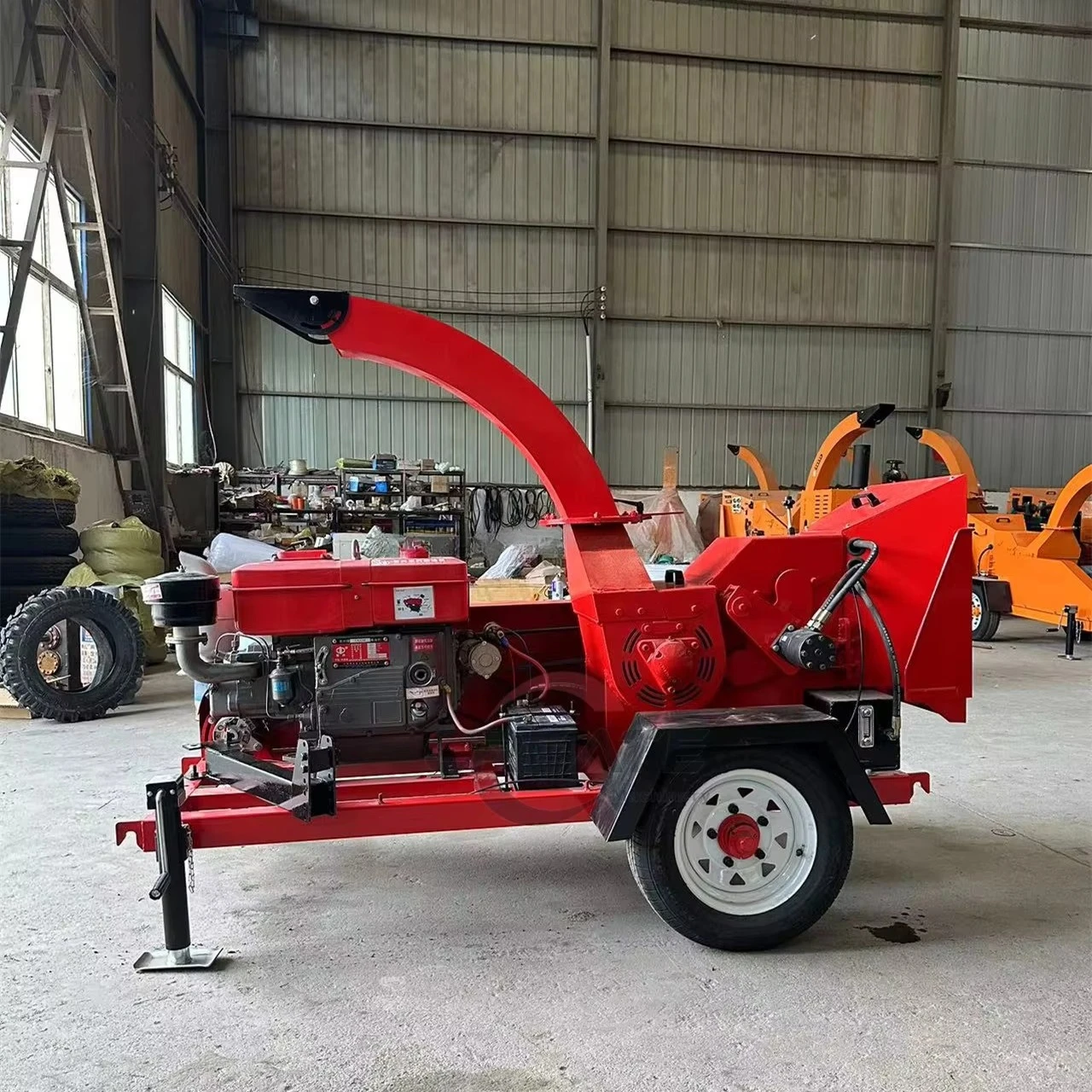 102HP China Petrol Branch Logger Wood Chipper Shredder Firewood Processor Forestry Mulcher Branch Self Feeding Wood Chipper