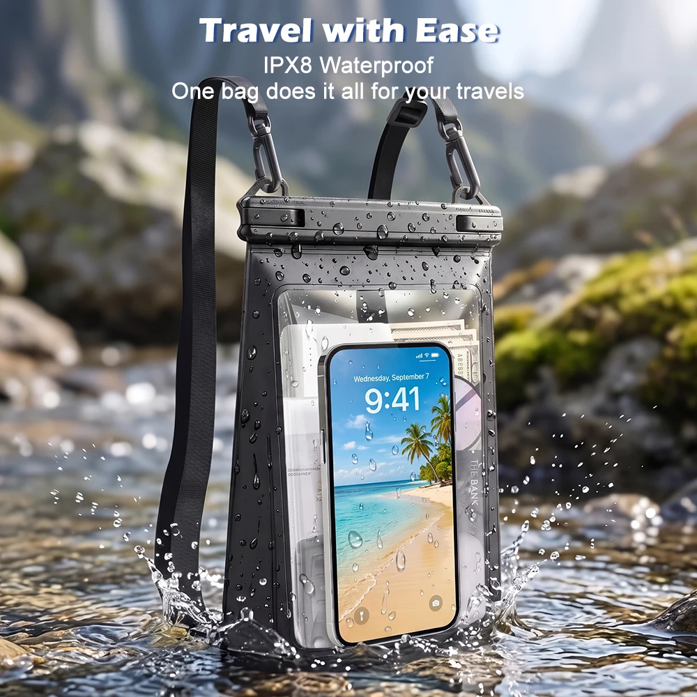 HAISSKY Large Capacity Swimming Bags For iPhone 18 17 16 15 Pro Max Air Boating Surfing Drifting Phone Cards Keys Storage Pouch