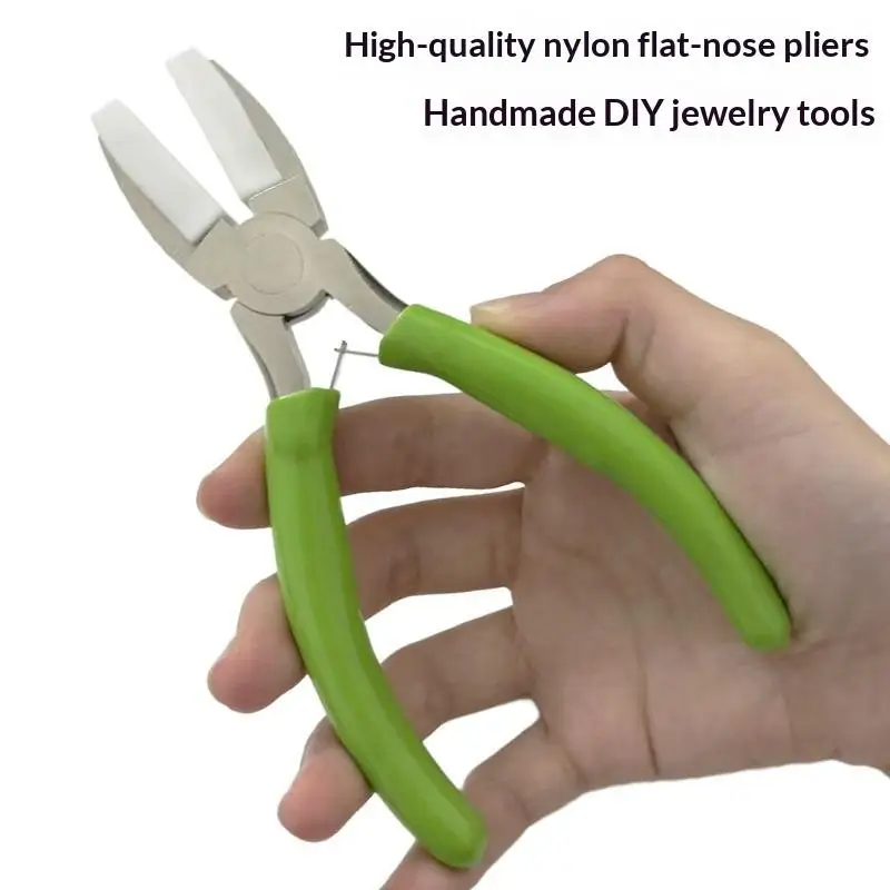 Nylon Jaw Pliers Carbon Steel Craft Plat Nose Pliers DIY Tools For Beading Looping Shaping Wire Jewelry Making