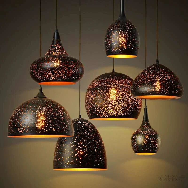 Nordic Loft Vintage Coffee Shop Bar Counter Iron Art Single Head Bar Restaurant Industrial Style Rusty Pendant Lamp