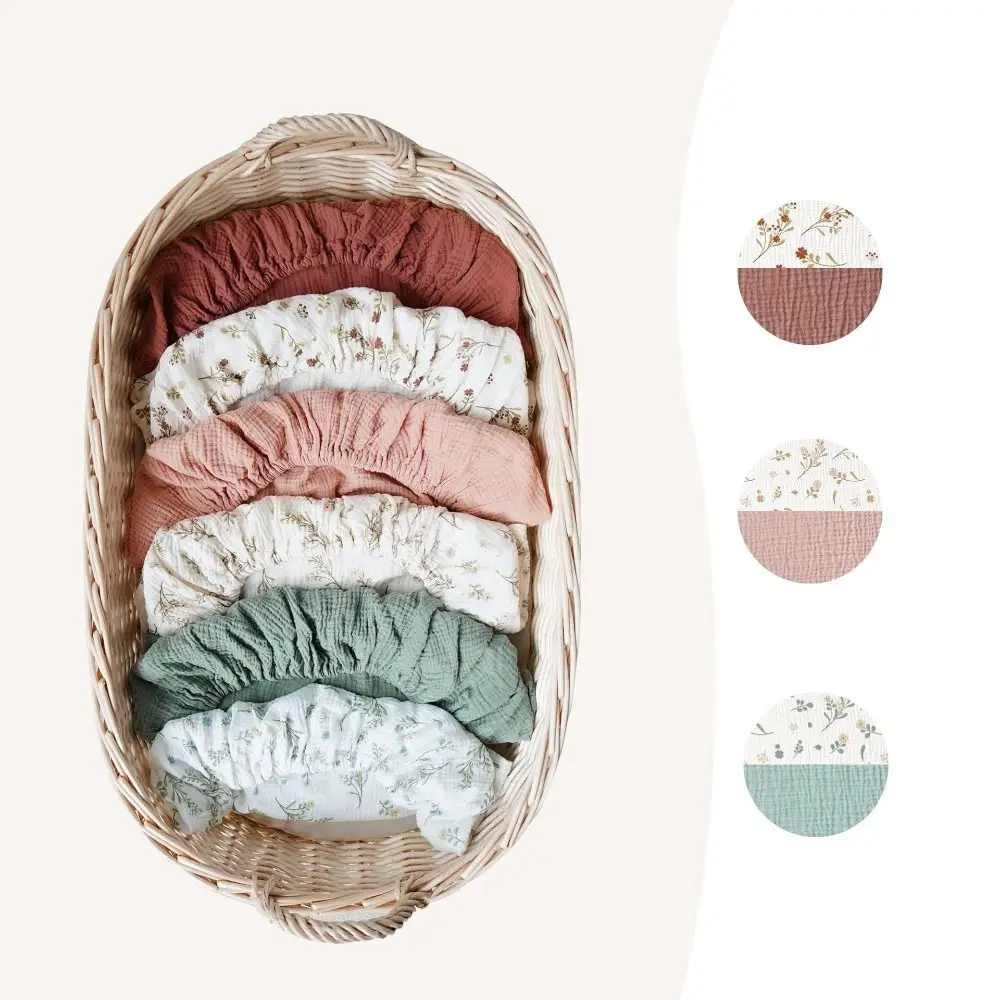 New Printed Baby Fitted Bassinet Sheet Removable Breathable Crib Fitted Sheets Newborn Nursing Table Cradles Mattress Cover