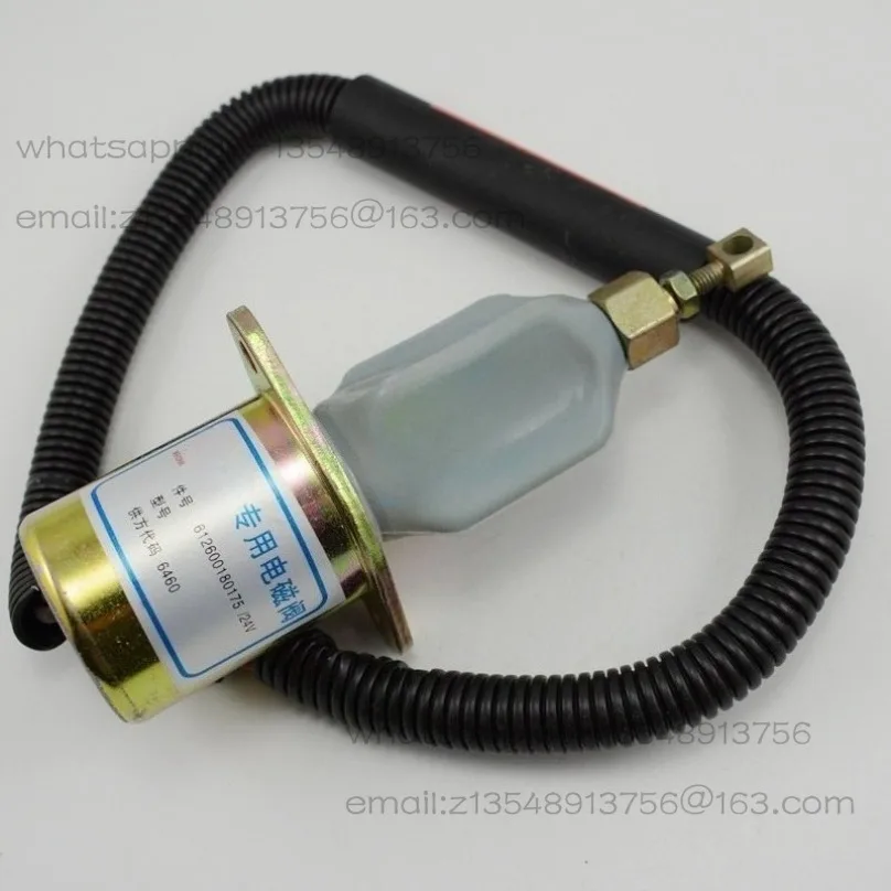 Engine oil cut-off solenoid valve 612600180175 loader 50CN shutdown flameout valve