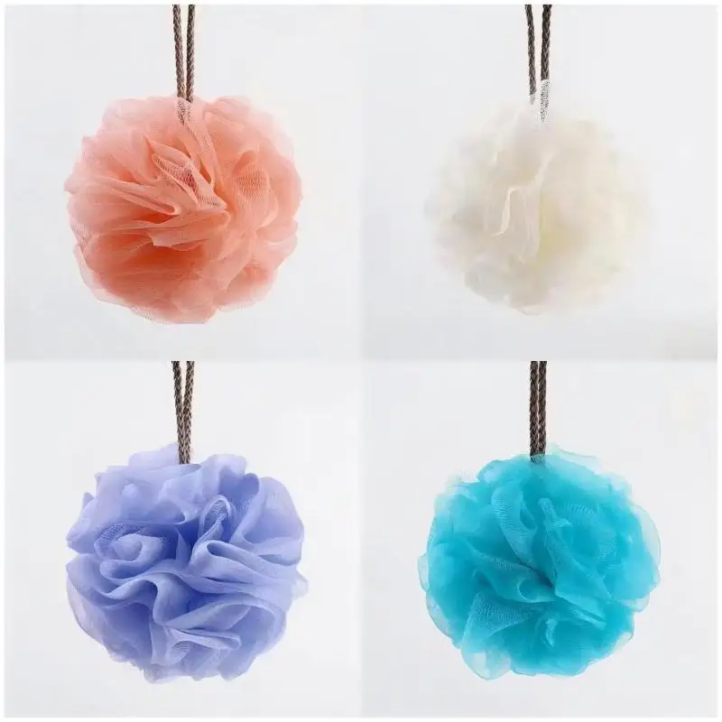 3Pcs Bath Balls Color Blocking PE Soft Scrubbing Bubble Net Random Color Bath Flower No Scattered Bath Balls