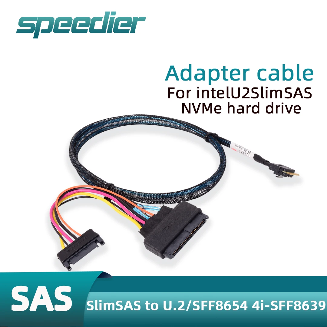 Slimline Kit SFF 8654 To 8639 Solid State NVMe Hard Drive SSD for Intel U2 AMPHENOL SLIMSAS to U.2 SFF-8654 4i SFF-8639