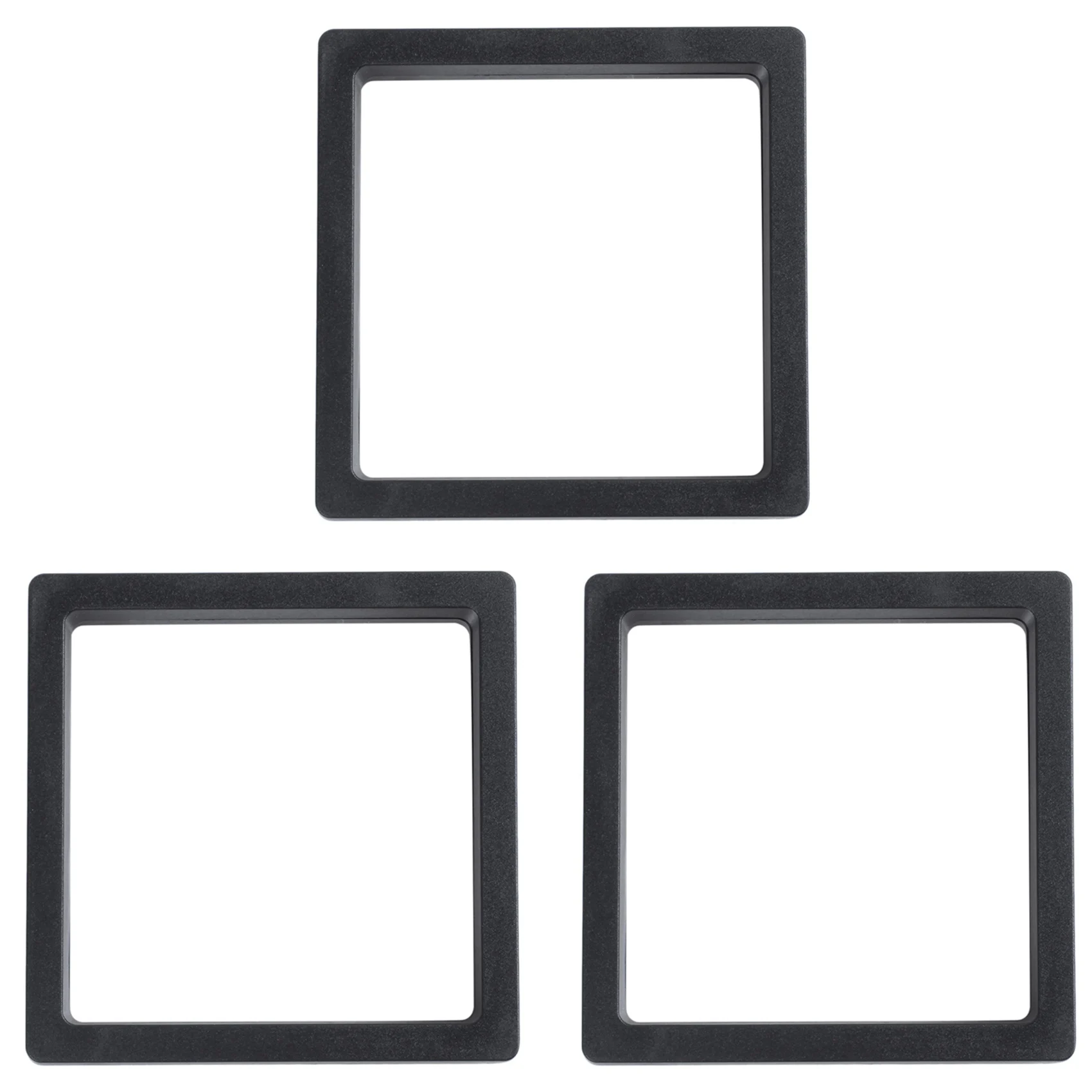 3X Square 3D Albums Floating Frame Holder Coin Box Jewelry Display Show Case, 9X9cm (With Base)