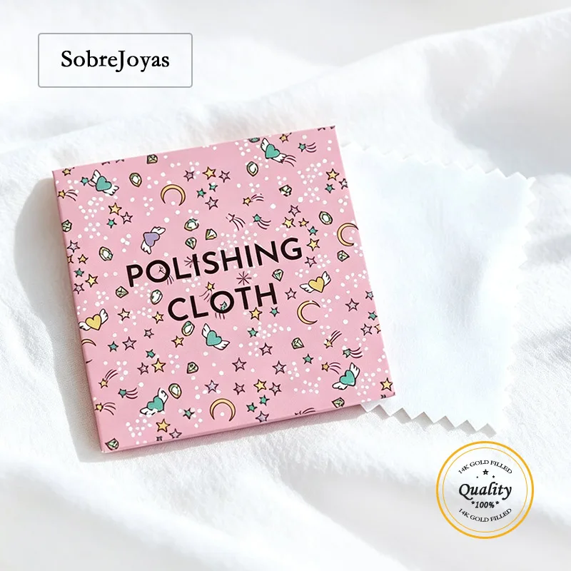 Mini Cute Packaging 200 Pieces Silver Polishing Cloth 5x5cm Gold And Silver Jewelry Cleaning Microfiber Towels