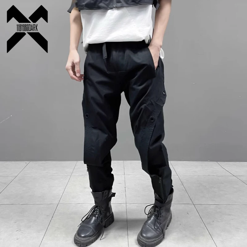 Techwear Functional Cargo Pants Men Fashion Tactical Trousers 2025 Autumn Hip Hop Streetwear Pants Black