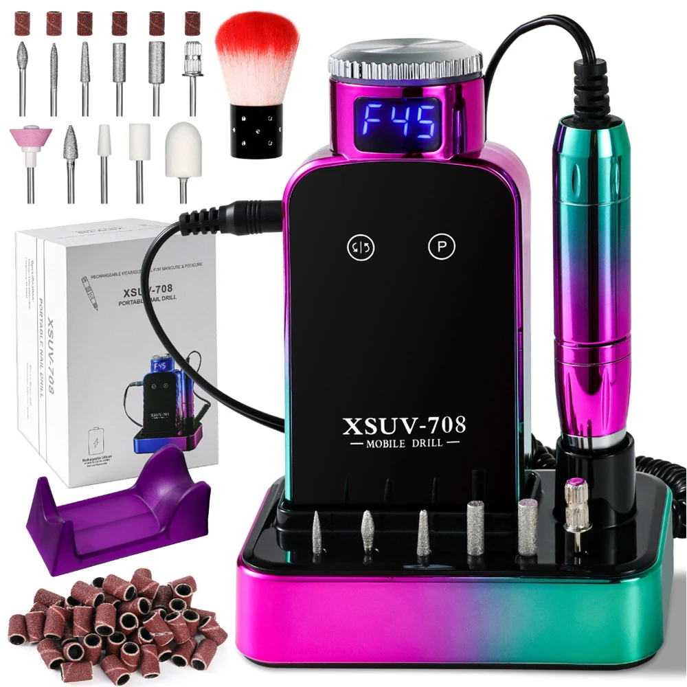 45000 RPM Nail Drill Machine With Charging Base Portable Electric File for Nails Gel Nail Polish Sander Manicure Set