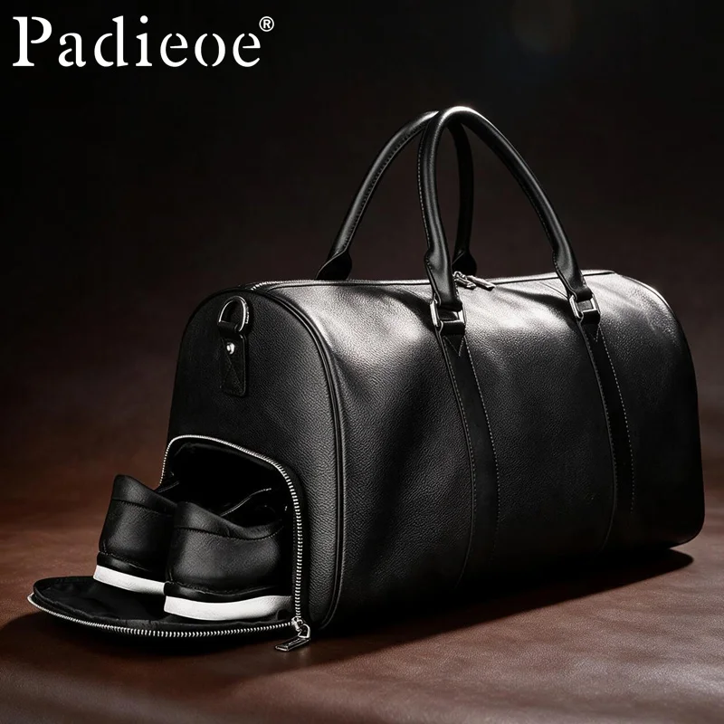 Top layer cowhide travel bag, fashionable genuine leather business handbag, men's and women's lightweight travel bag, business