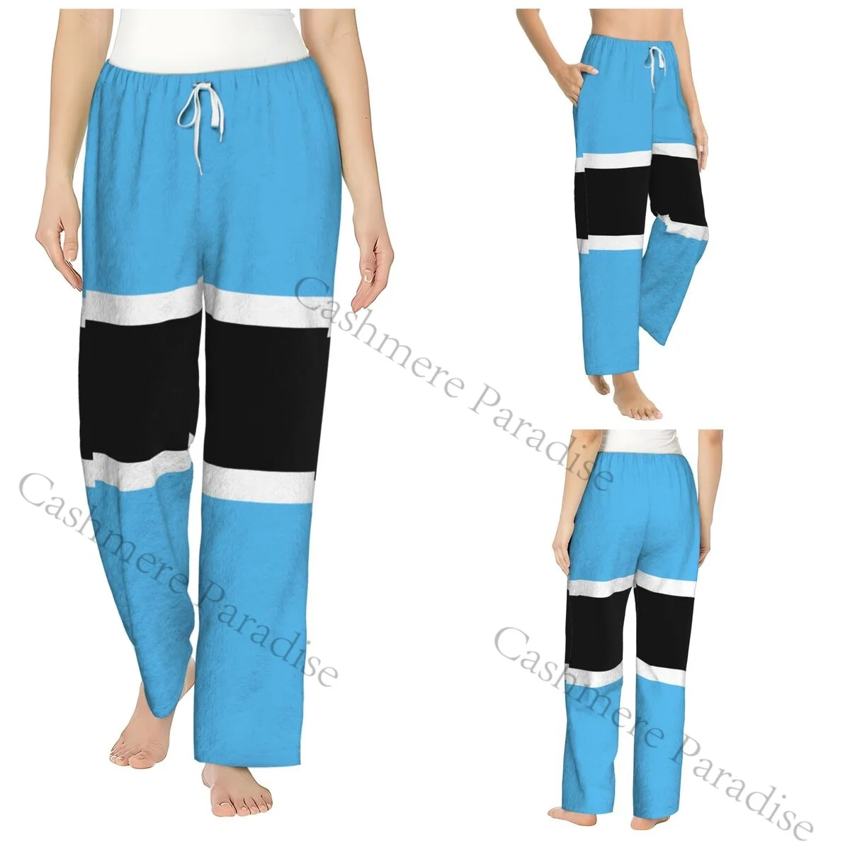 Botswana Flag Cozy Flannel Pajama Pants for Women Sleep Bottoms Home Loungewear