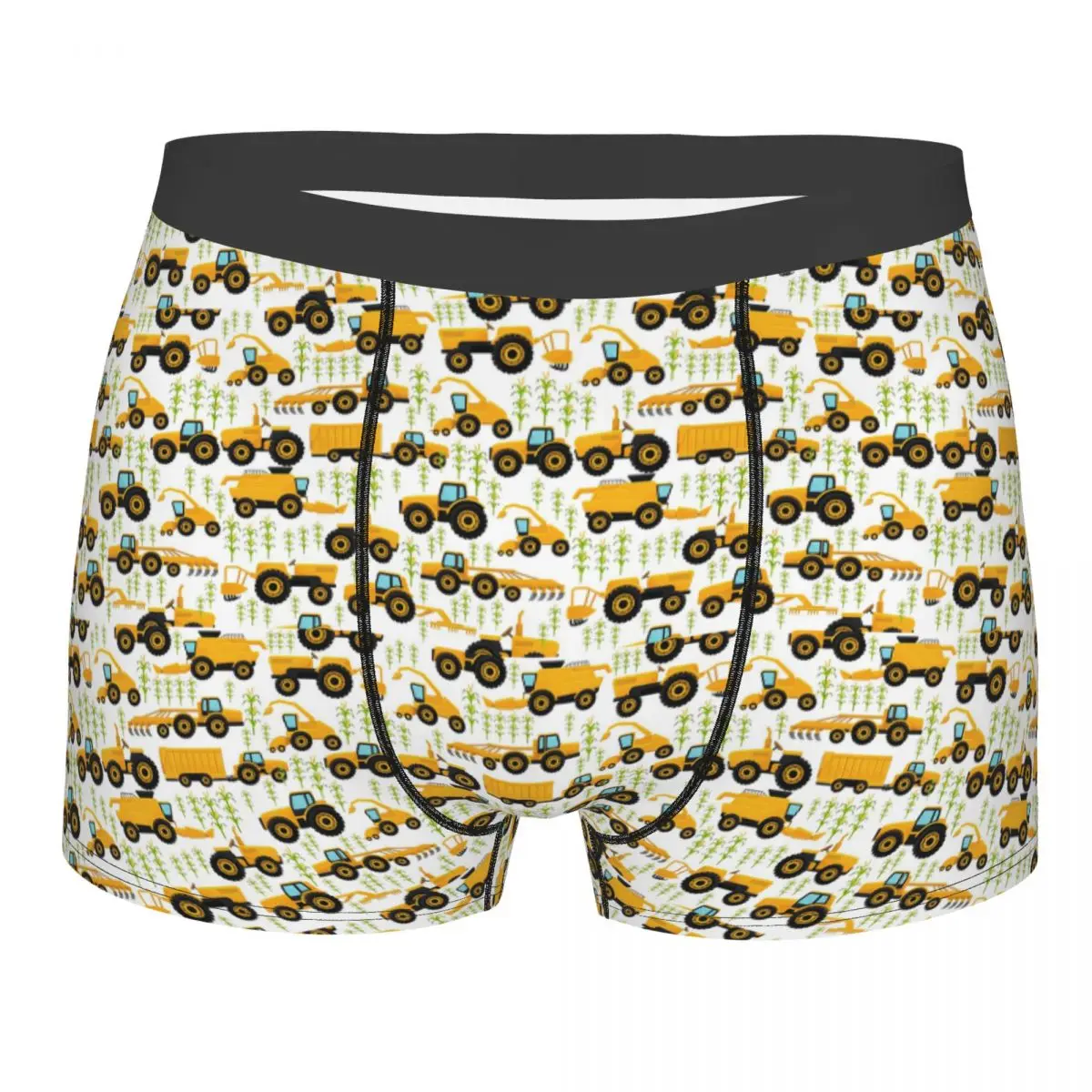 Boxer Underpants Shorts Cartoon Truck Car Tractor Excavator Pattern Panties Male Comfortable Underwear for Homme Man Gift