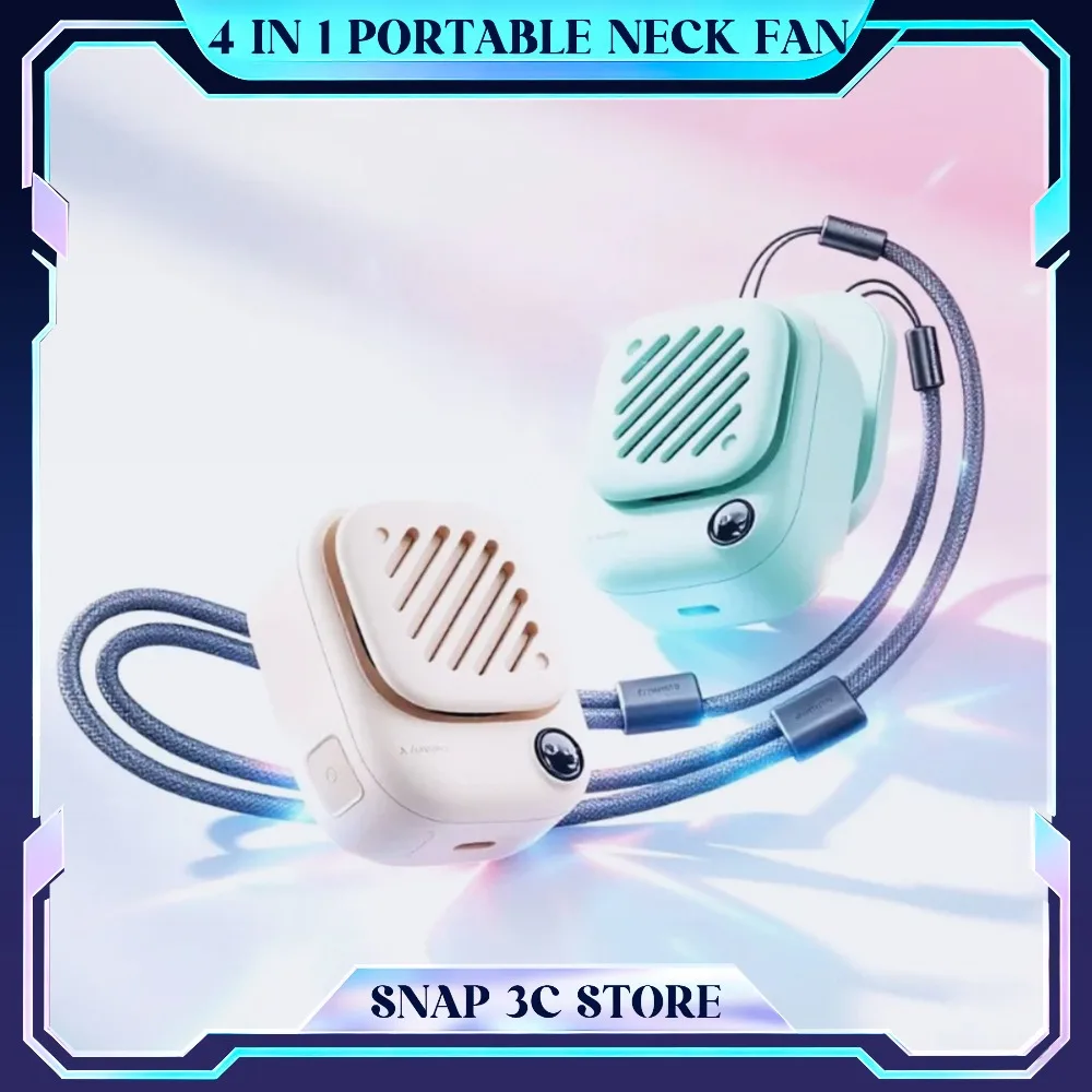 4 in 1 Portable Neck Fan  Mini Fan USB Rechargeable Silent Wearable Personal Desk Fan for Outdoor Travel Sports Cooler