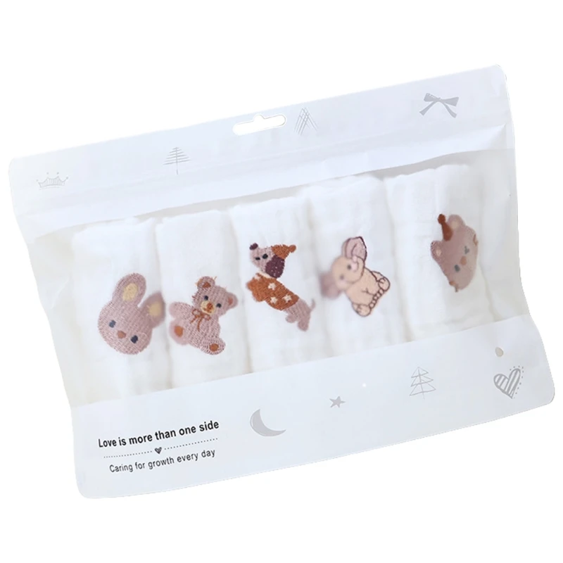97BC 25x25cm Baby Square Towel Infants Saliva Towel Toddler Drooling Cloth 6-Layer