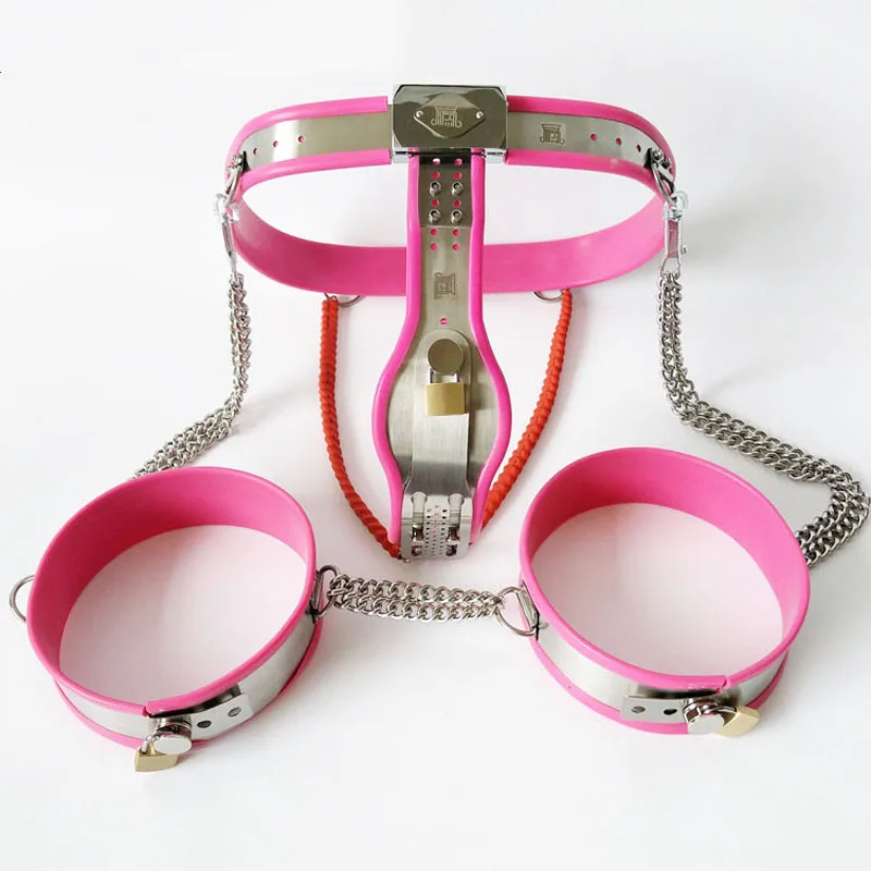2pcs/set Chastity Belt Thigh Ring Cuffs Metal BDSM Fetish Stainless Steel Chastity Device Sex Toys For Women Slave Bondage