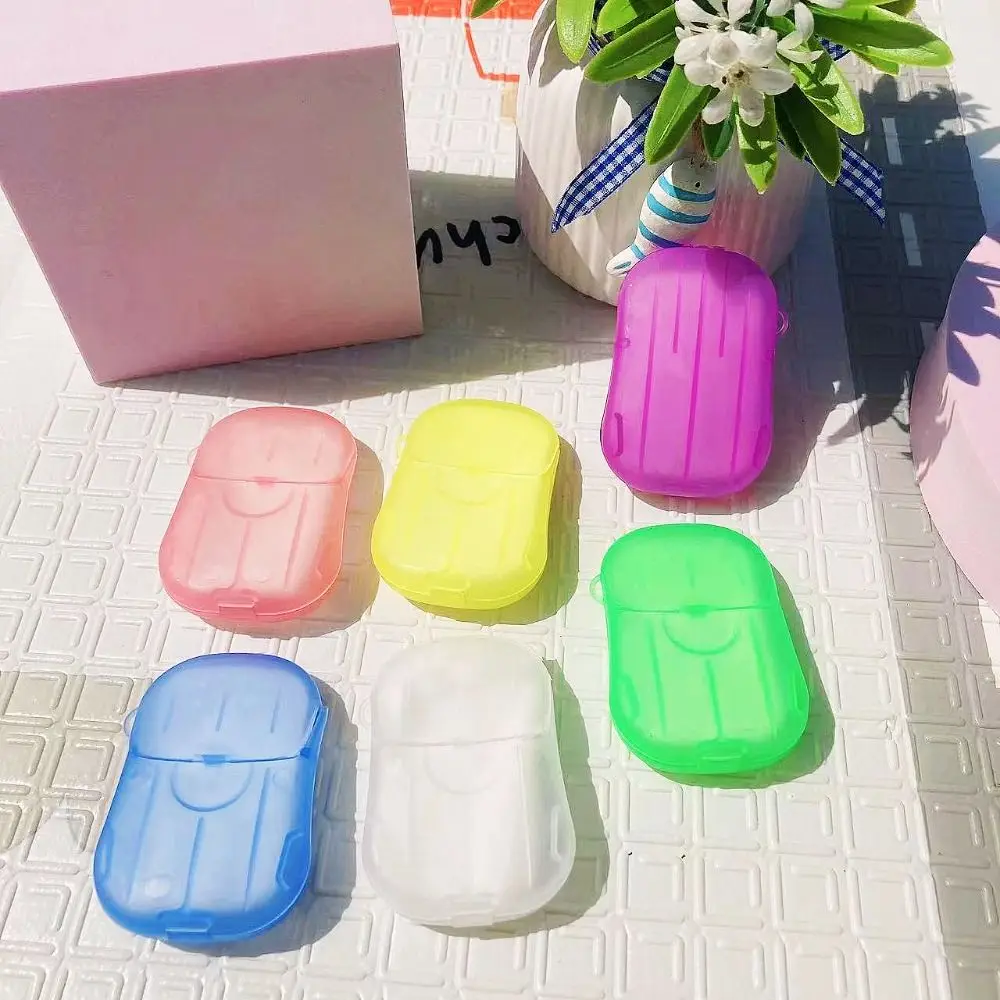 20 pcs Hiking Portable Soap Sheets Dissolvable Disposable Soap Paper Convenient Thin Hand Washing Soap Children