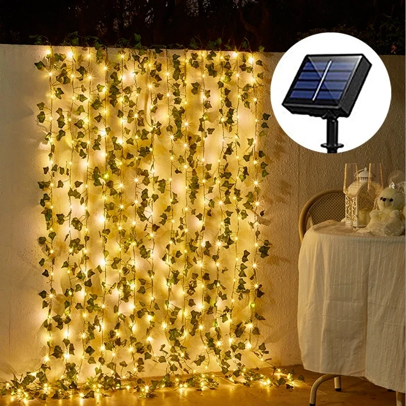 Fairytale Solar Light Maple Leaf Vine 10m 100LED /5M 50 LED Waterproof Outdoor Garland Solar Light Christmas Garden Decoration