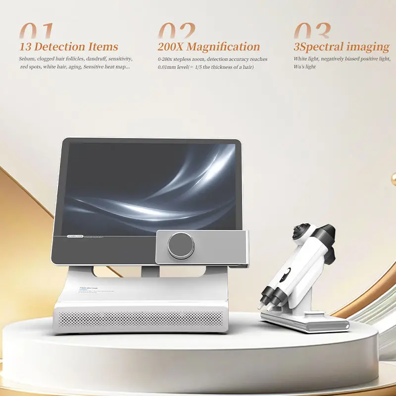 Intelligent Scalp Analyzer Hair & Scalp Detection Machine 3 Spectral Imaging 13 Analysis Metrics Professional Beauty Salon