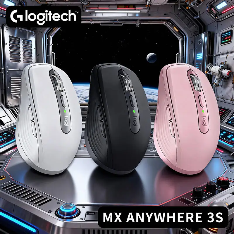 Logitech MX Anywhere 3S Travel Mouse - 8K DPI Glass Tracking, MagSpeed Scroll, Quiet Clicks, USB-C Quick Charge