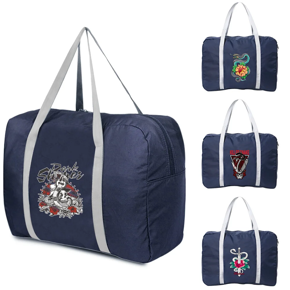 Unisex Fashion Travel Bag Large Capacity Bags New Nylon Foldable Luggage Handbag Traveling Clothes Storage Handbags Cobra Series