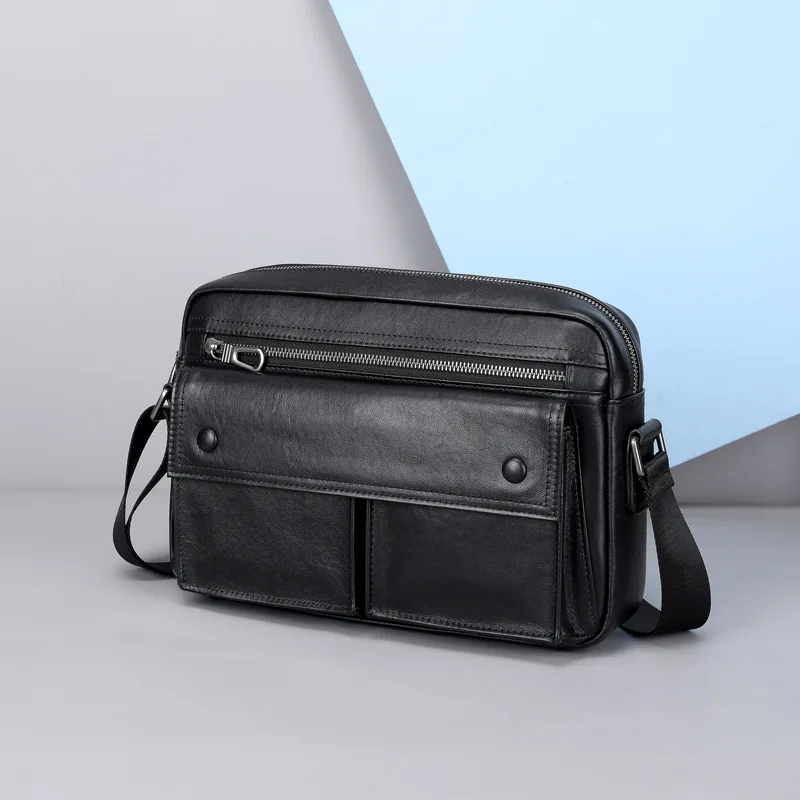 New Fashionable Bag Crossbody Genuine Leather Single Shoulder 2025 New Cowhide Men's Crossbody Fashion Retro Messenger Bag