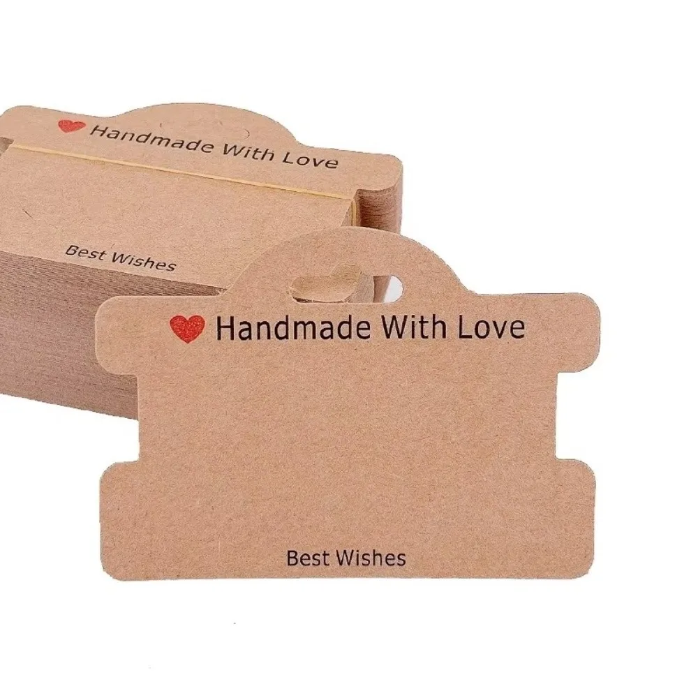 100pcs Love Jewelry Tags Bracelet Display DIY Handmade Bracelet Packaging Gift Wrapping for Selling Hair Ties Hanging Blank Tag