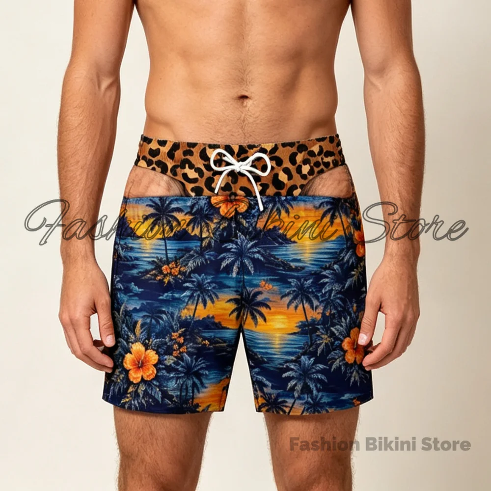 Fun Beach Party Swim Trunks For Men 3D Print Fake Skin Board Shorts Summer Fashion Viral Beach Shorts Boyfriend Husband Fun Gift
