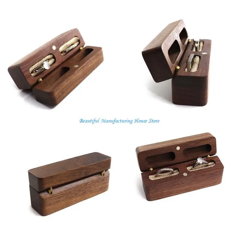 E56A Ring Box, Wooden Engagement Ring Box, Proposals, Jewelry Display Ring Box