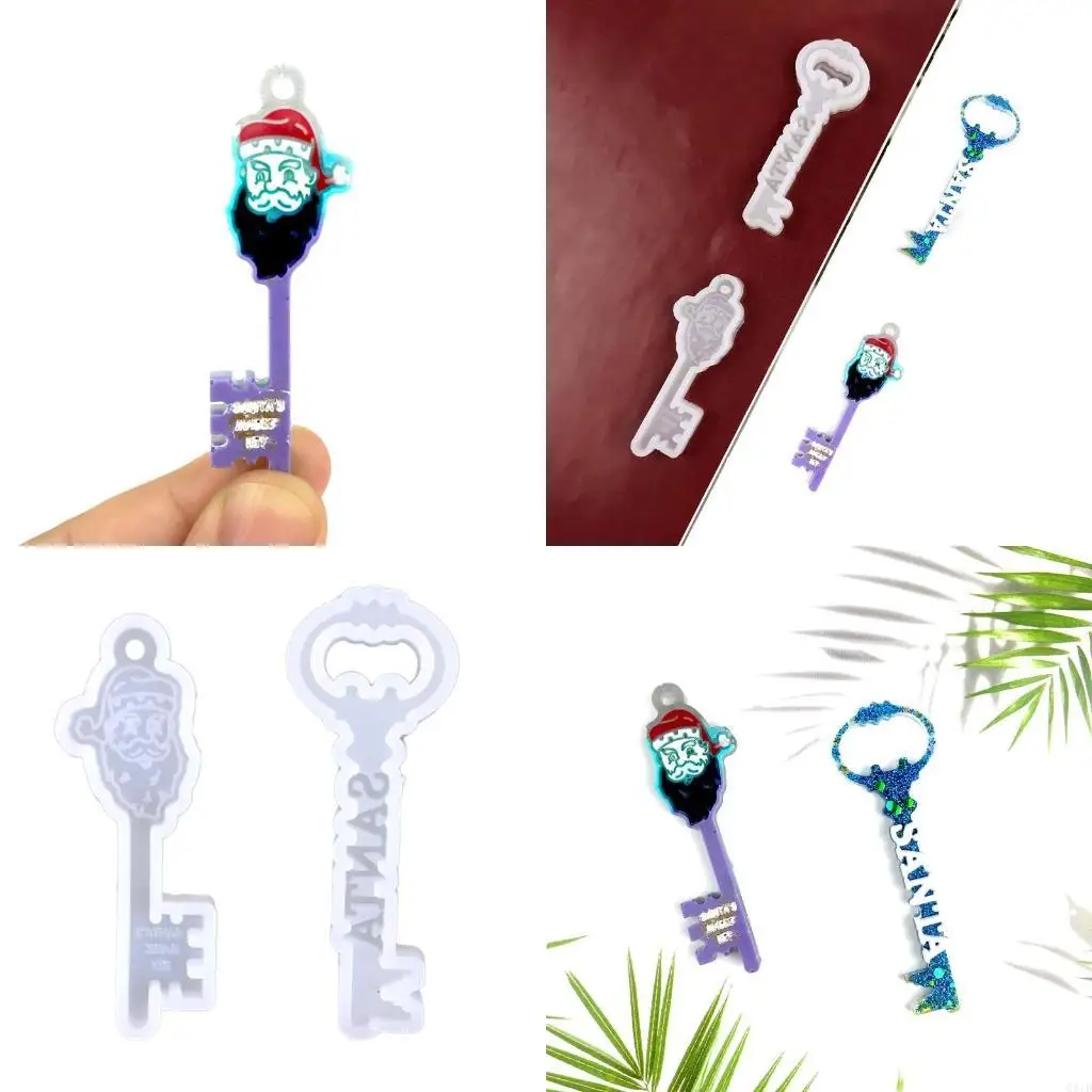 Keychain Casting Silicone Mold for DIY for Key Chain Pendant with Hole Crystal Epoxy Resin Molds Craft Jewelry Making To