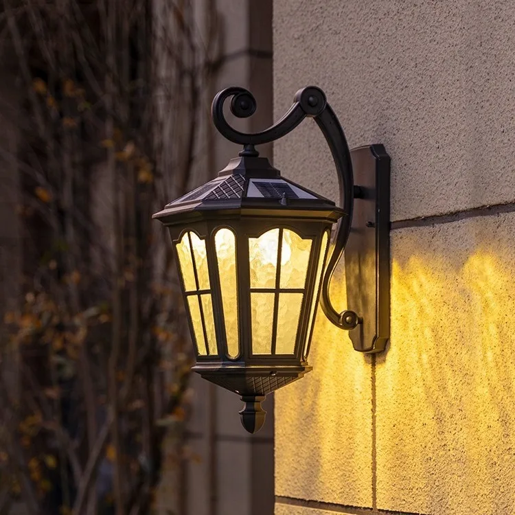 American LED Solar Wall Lamp Outdoor Waterproof Corridor Villa Garden Courtyard Balcony Lighting Lamps