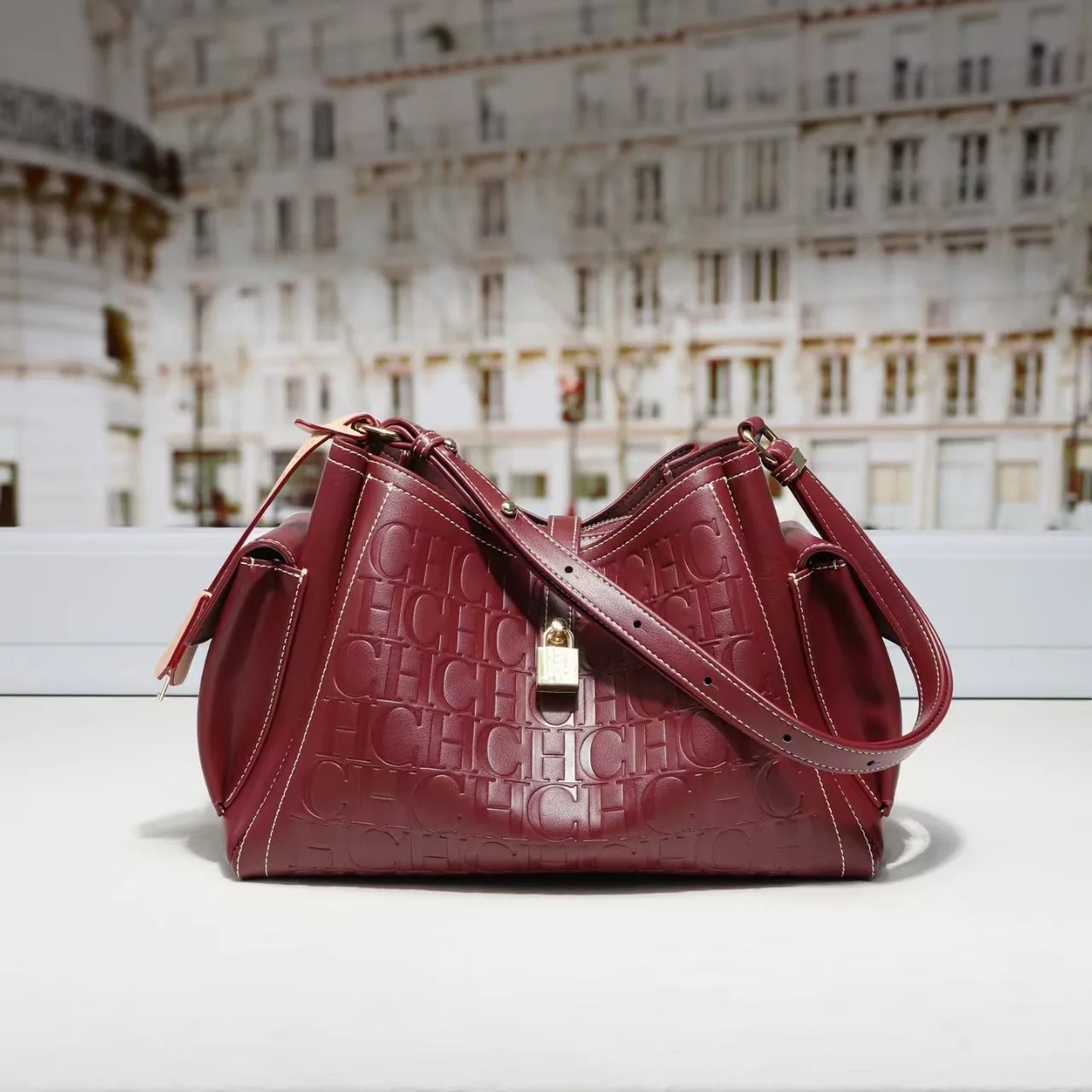 CHCH Latest Ladies Bucket Purse Fashion Letter Embossed Pattern Work Commuter Bag Roomy Capacity Casual Tote