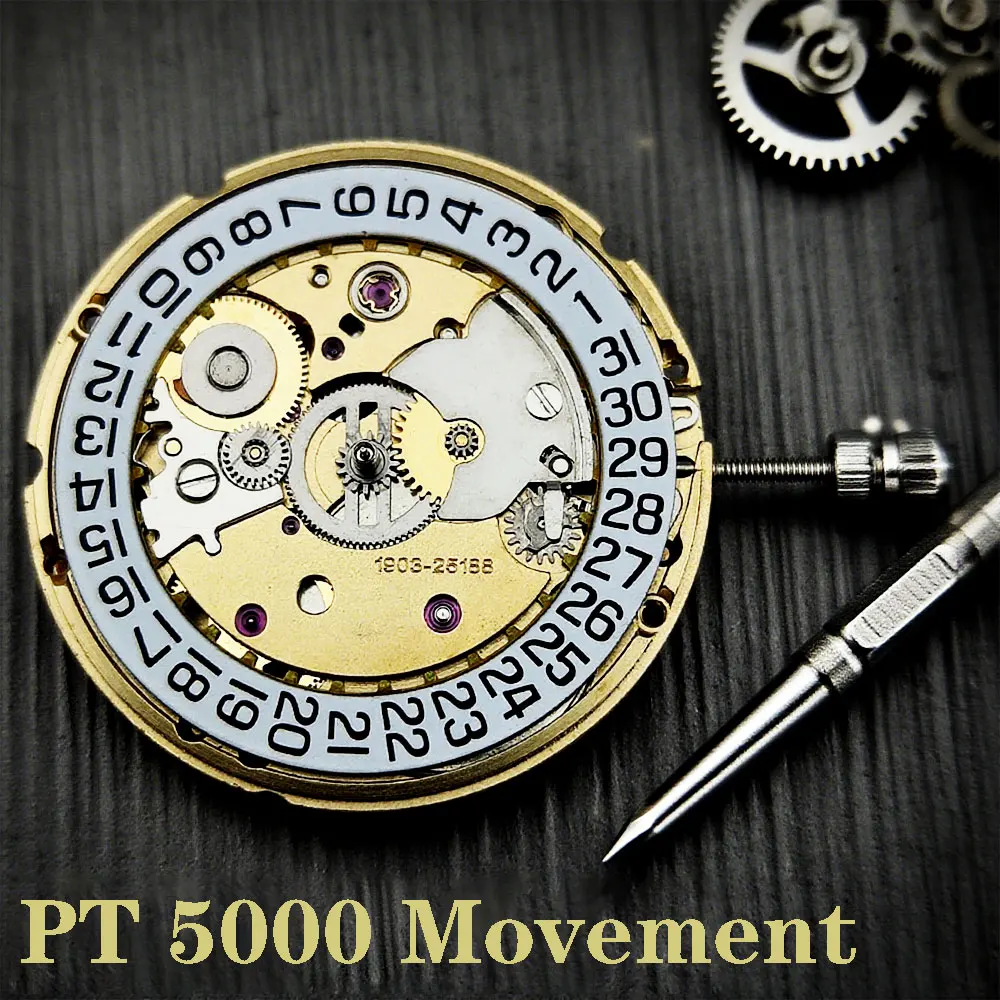 Watch PT5000 automatic mechanical movement 25 jewels date wheel 28800/ hour frequency watch parts replace ETA2824-2